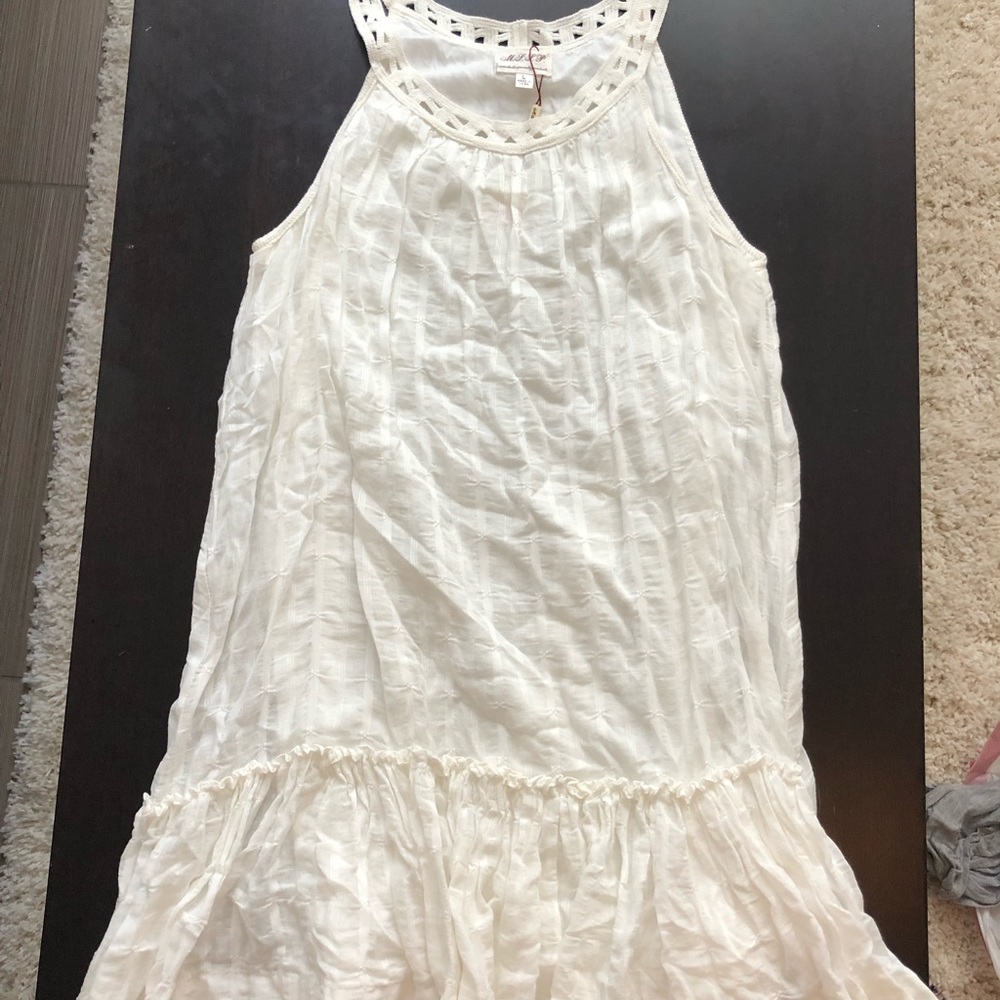 White shift dress